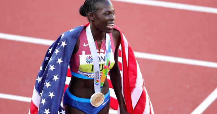 In a close race, Athing Mu comes away with the expected win.