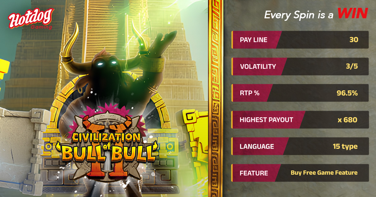 Experience the Excitement of Civilization of Bull Bull 2: HOTDOG GAMING Slot Game
