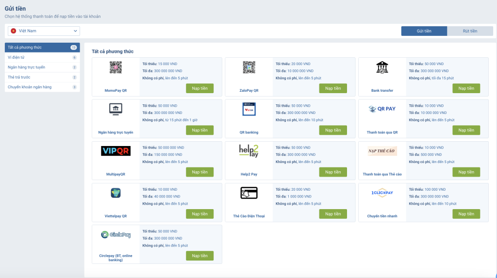 MTPAY VND: Supported payment method on 1XBET.