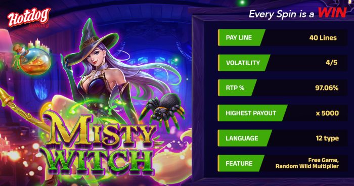 Spin the Reels of Magic in HOTDOG GAMING’s Misty Witch!