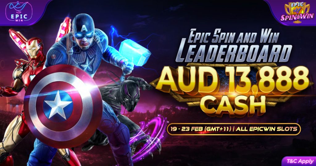 EpicWin Slot Leaderboard: Win Big with AUD 13,888 Prize Pool!