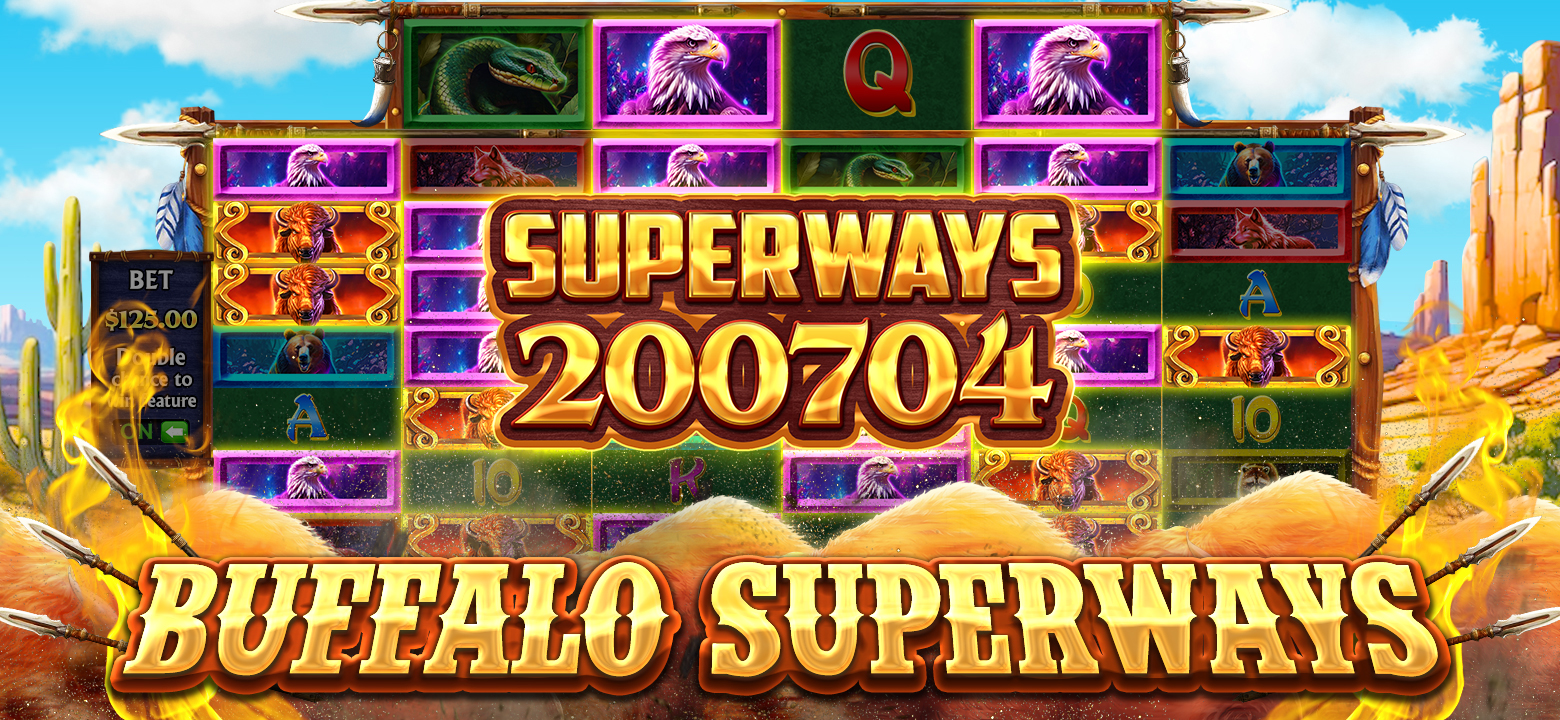 Unleash the power of 200,704 ways to win in Buffalo Superways! Tumbling reels, Wild Buffalos, and increasing multipliers await you.