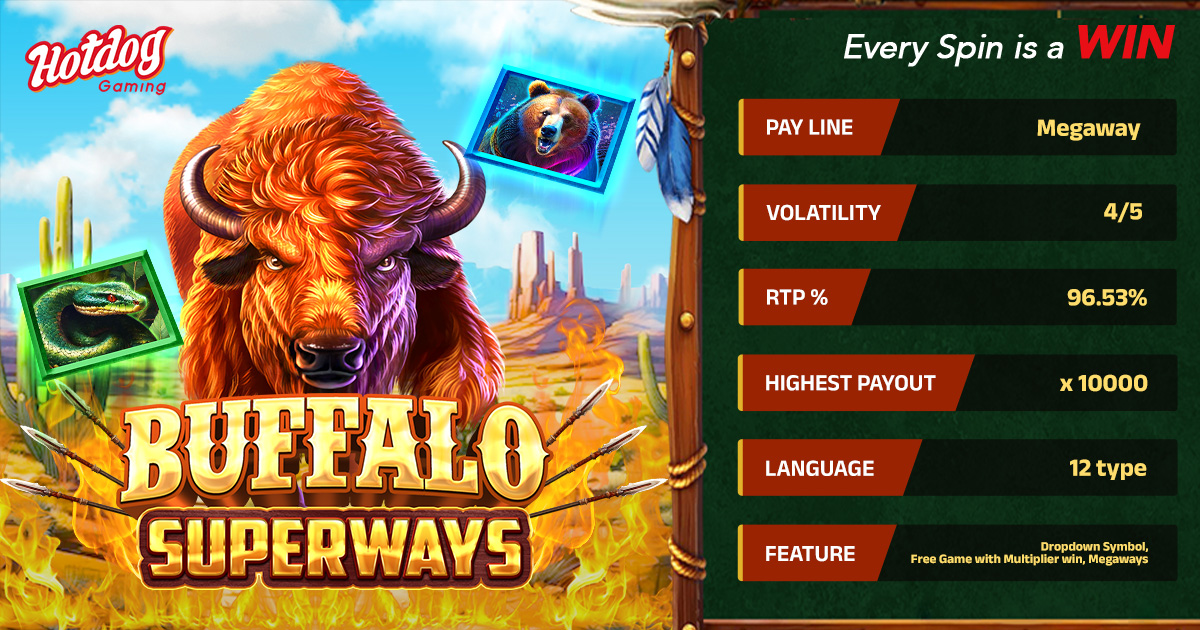 With Buffalo Superways, every win triggers a chain reaction! Back-to-back wins keep the action rolling for massive payouts.