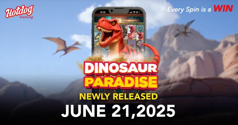 The prehistoric adventure begins! ✨ Dinosaur Paradise is NEWLY RELEASED today, June 21, 2025! Roar into primeval wins where 'Every Spin is a WIN!