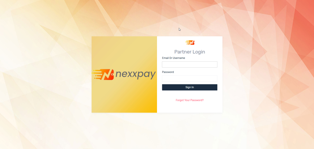 Nexxpay Partner Login: A glimpse into the robust backend of Nexxpay, highlighting the secure infrastructure that underpins our new partnership for seamless SGD payments in Singapore IGaming.
