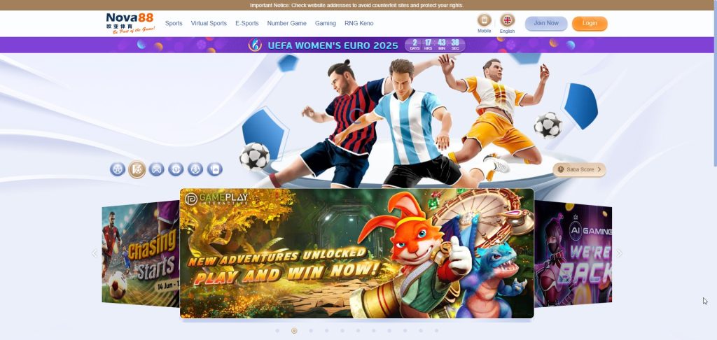 Discover a vast world of gaming! Nova88's user-friendly platform, powered by SABAONE, offers a diverse range of sports, virtual games, and now, an enhanced selection of slots from HOTDOG GAMING. New adventures unlocked!