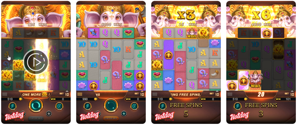 Witness the divine power! These Lucky Ganesha gameplay moments highlight the thrilling Wilds-on-the-Way progression, escalating multipliers in Free Spins, and the potential for immense total wins. Spin your way to prosperity!