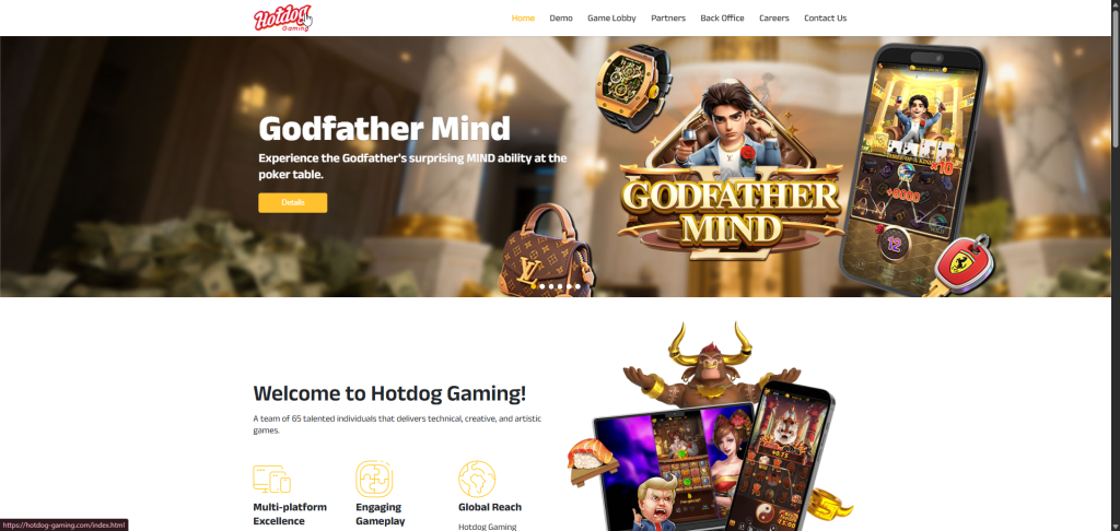 Explore the HOTDOG GAMING universe! ✨ Our website showcases our innovative slots, including hits like Godfather Mind, designed for multi-platform excellence and global reach. Your next adventure awaits!