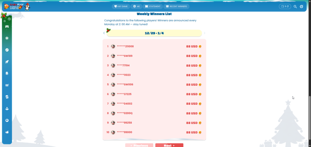 Weekly Winners on SABAONE: real players, real results — payouts announced every week and credited straight to the wallet.